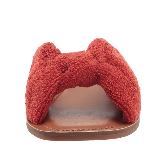 New Lucky Brand Women's Brittani Terrycloth Slide Sandal Flat - 7.5 Red - Picture 2 of 5